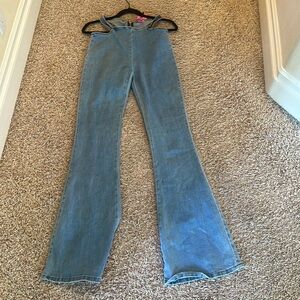 edikted kira cut out flared jeans size medium
